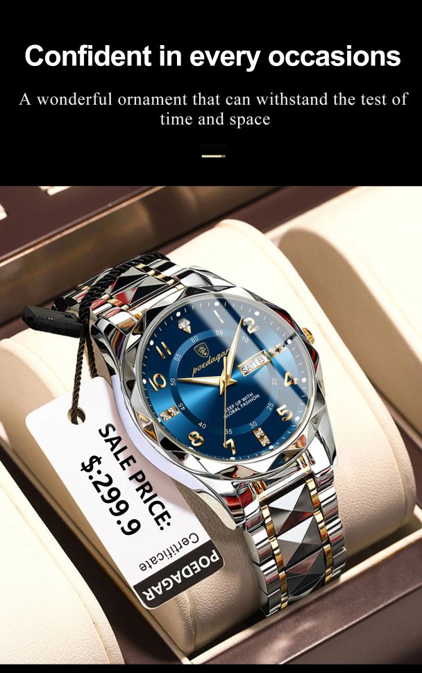 Чоловічий годинник POEDAGAR silver