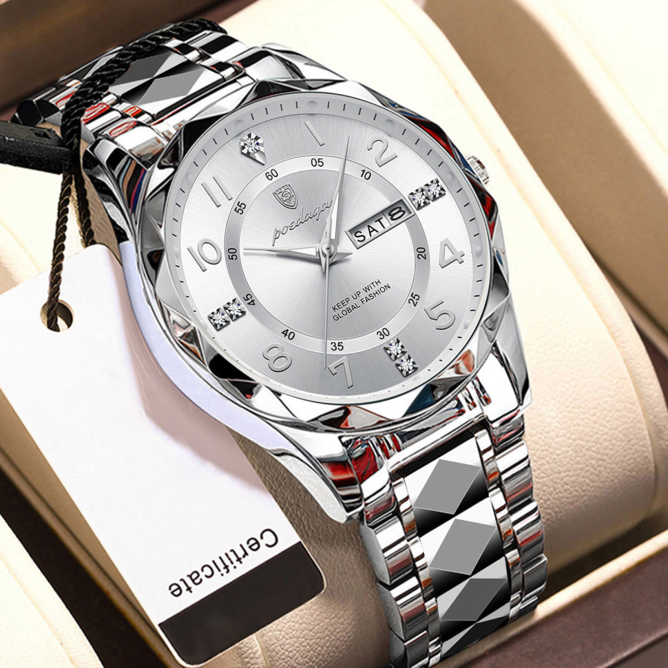 Чоловічий годинник POEDAGAR silver