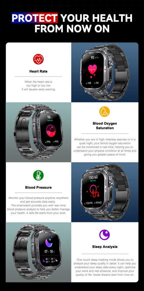 Смарт-годинник протиударний Smart Device 32 black