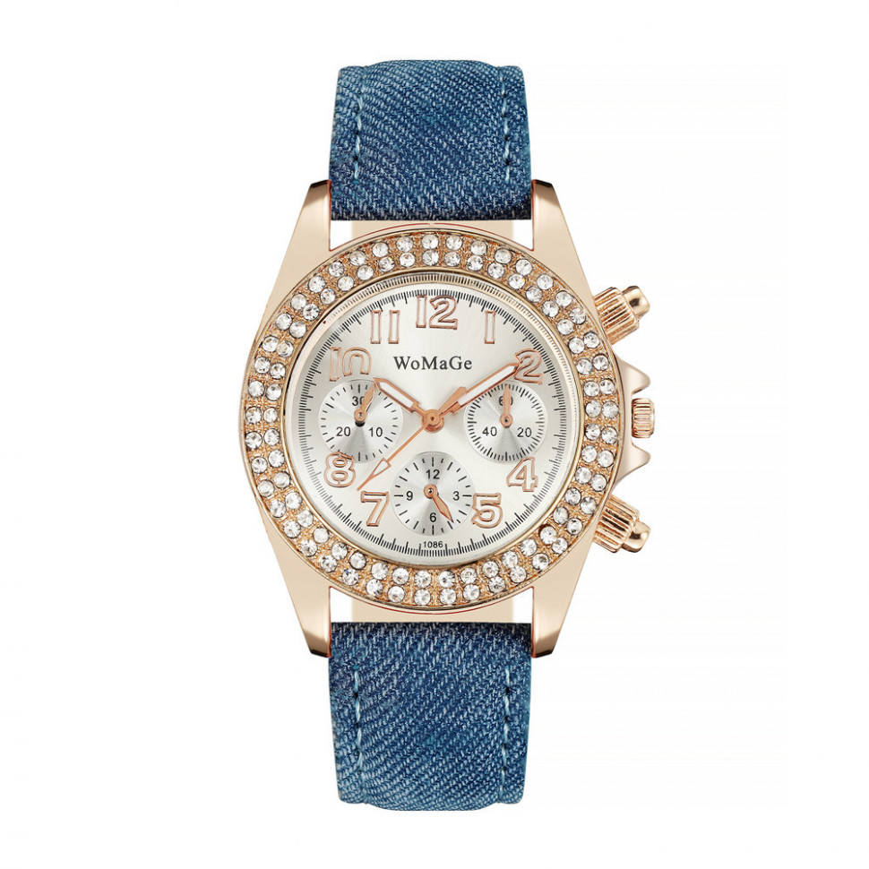 Жіночий годинник WOMAGE blue jeans