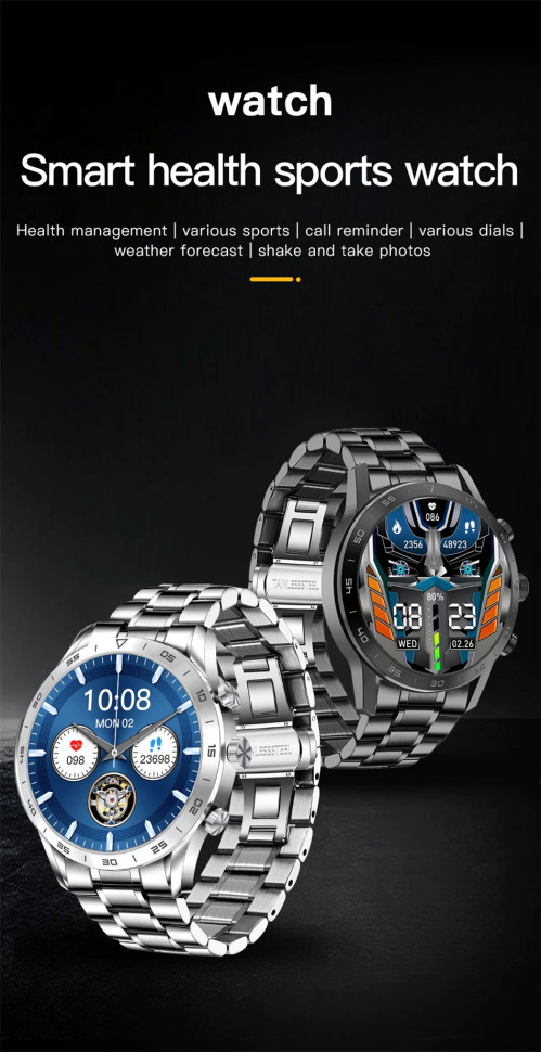 Смарт-годинник Smart Device 93 black steel, 3 ремінці