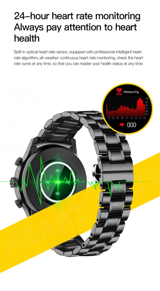 Смарт-годинник Smart Device 93 black steel, 3 ремінці