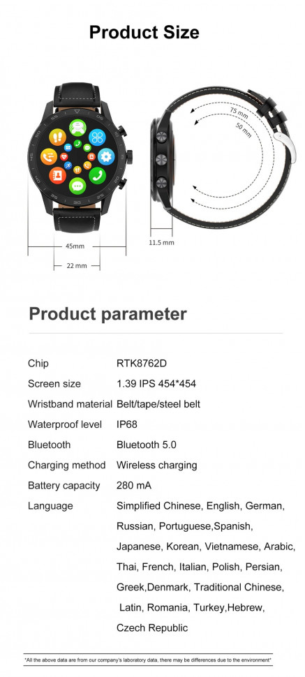 Смарт-годинник Smart Device 93 black steel, 3 ремінці