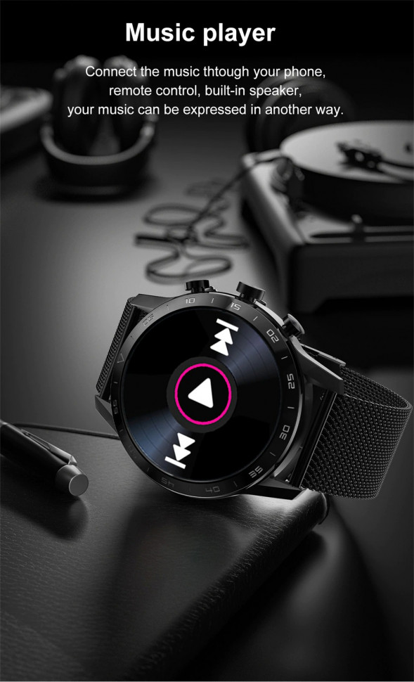Смарт-годинник Smart Device 93 black steel, 3 ремінці