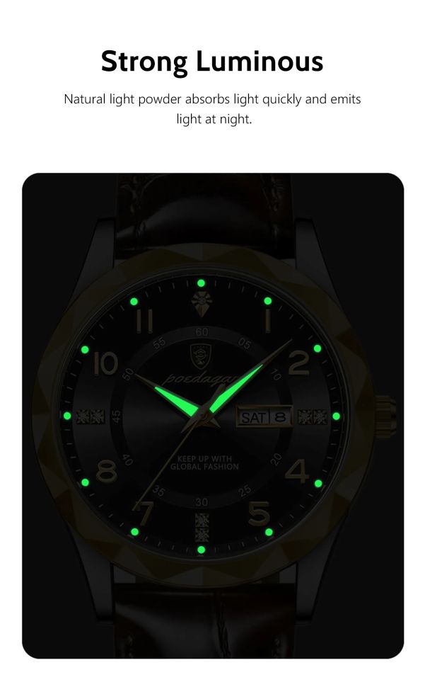 Чоловічий годинник Poedagar gold + silver