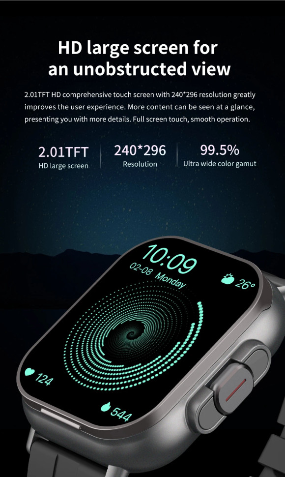 Смарт-годинник з навушниками Smart Device 2в1, 2 ремінці