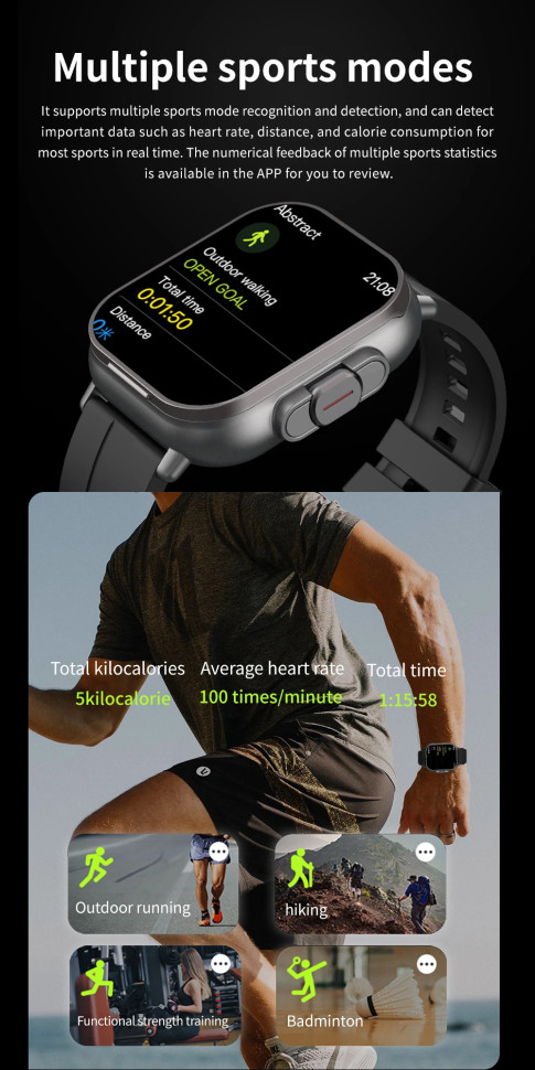 Смарт-годинник з навушниками Smart Device 2в1, 2 ремінці