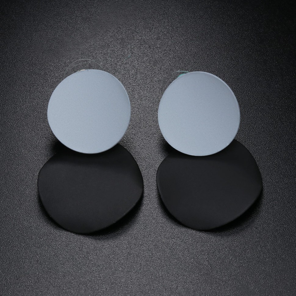 Сережки gray+black №9101 