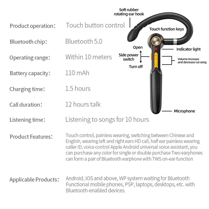 Bluetooth-гарнітура 39 black 