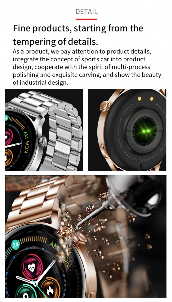 Смарт-годинник Smart Device 102 gold steel