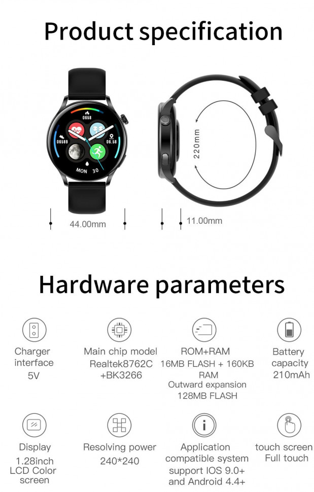 Смарт-годинник Smart Device 102 gold steel