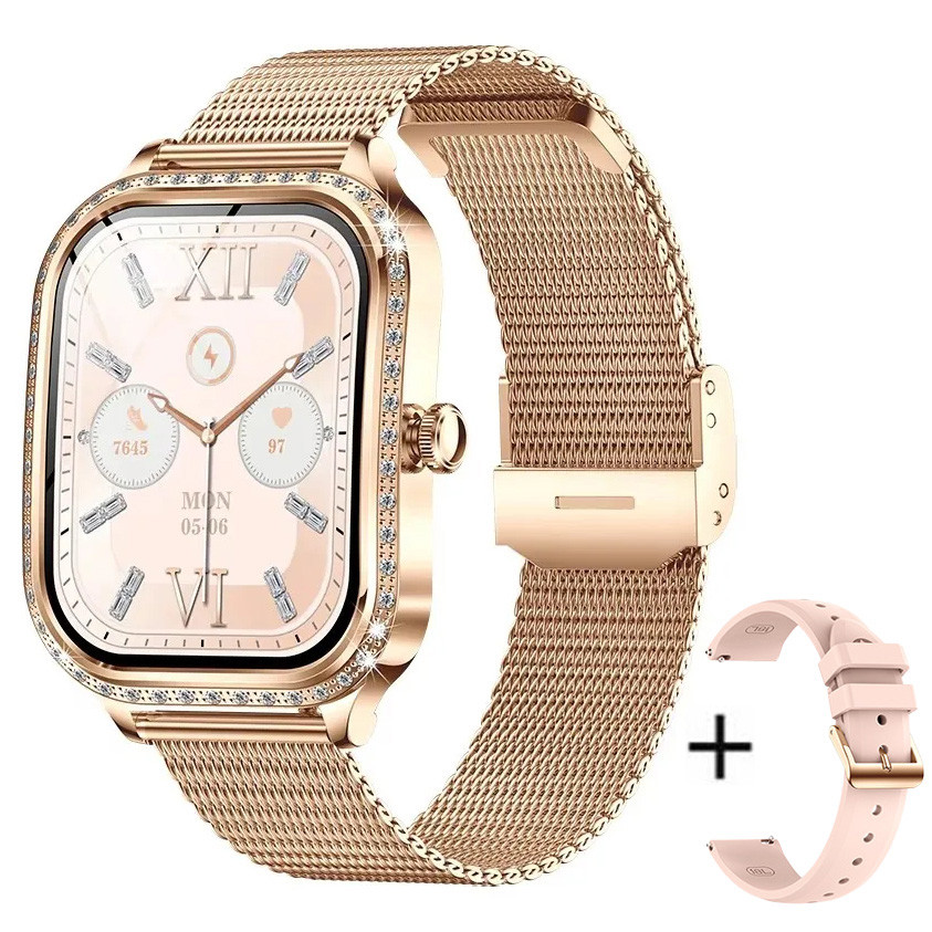 Смарт-годинник Women's Smart Device 19 gold steel, 2 ремінці 