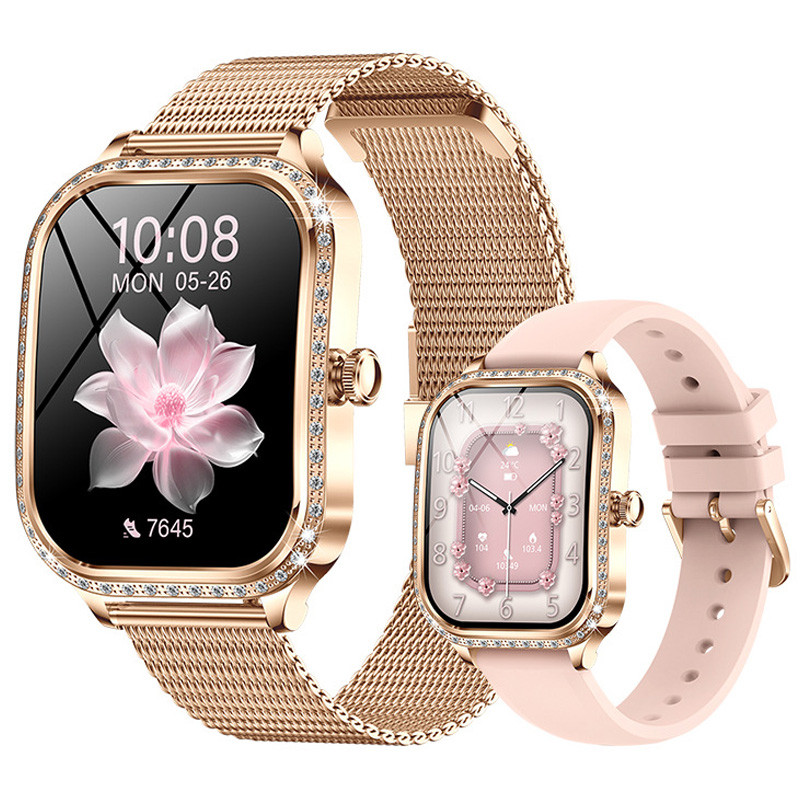 Смарт-годинник Women's Smart Device 19 gold steel, 2 ремінці 