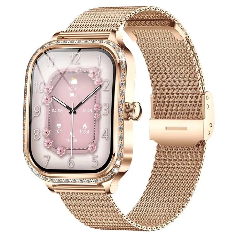 Смарт-годинник Women's Smart Device 19 gold steel, 2 ремінці 