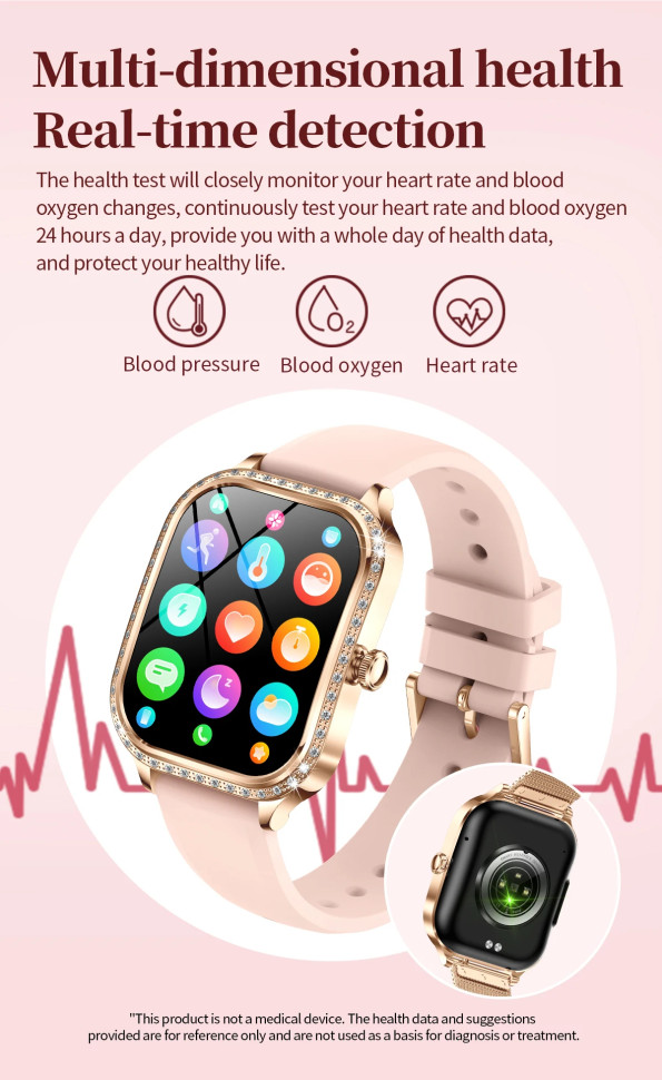 Смарт-годинник Women's Smart Device 19 gold steel, 2 ремінці 