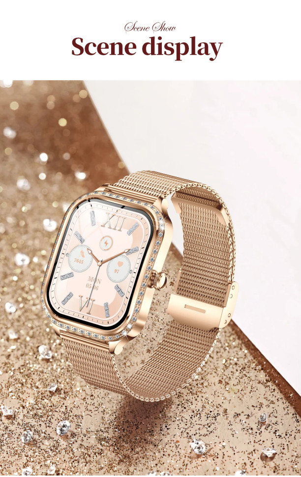 Смарт-годинник Women's Smart Device 19 gold steel, 2 ремінці 