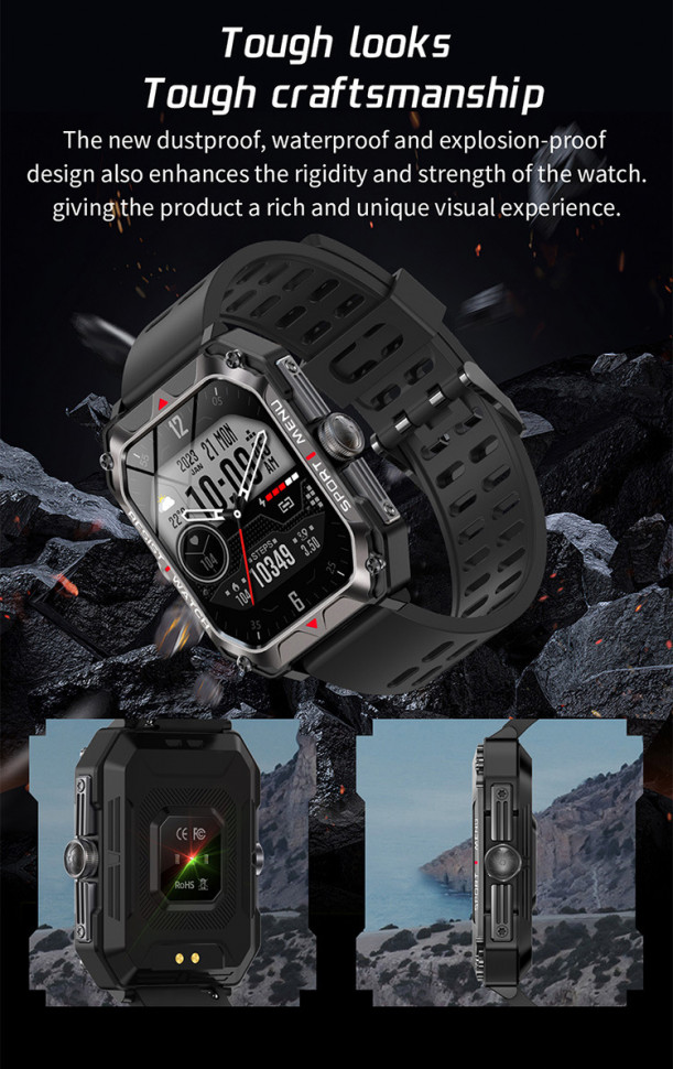 Смарт-годинник протиударний Smart Device 101 black