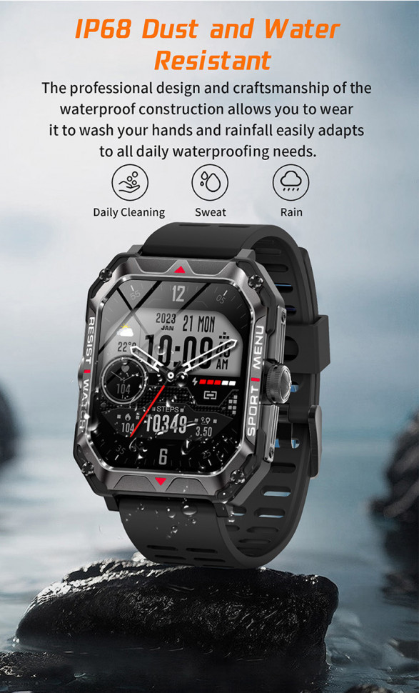 Смарт-годинник протиударний Smart Device 101 black