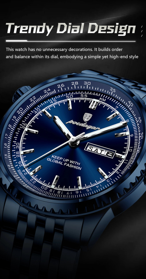 Чоловічий годинник Poedagar blue