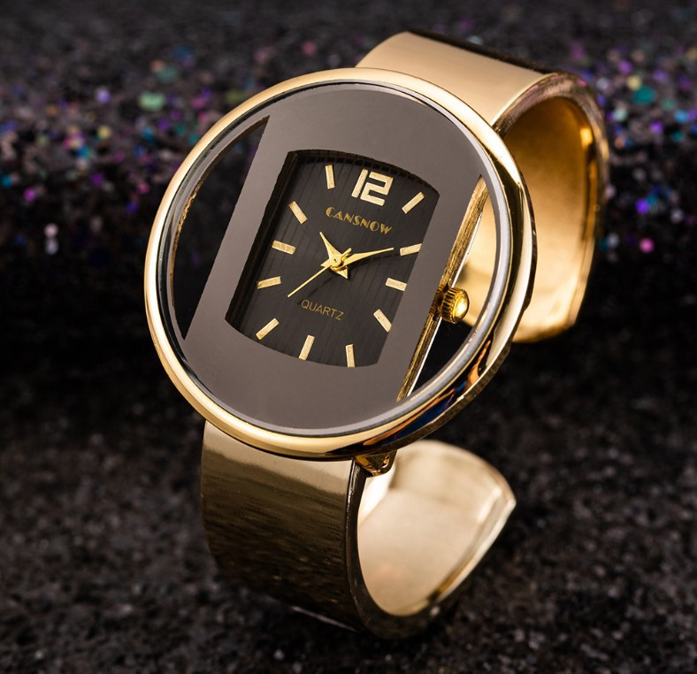 Жіночий годинник CANSNOW gold + black
