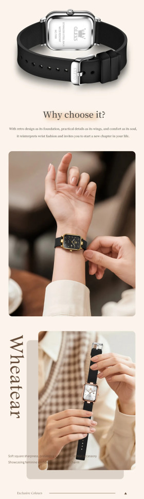 Жіночий годинник OLEVS silver+black