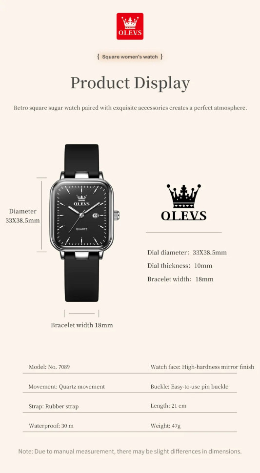 Жіночий годинник OLEVS silver+black
