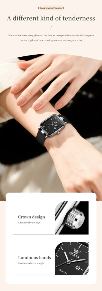 Жіночий годинник OLEVS silver+black