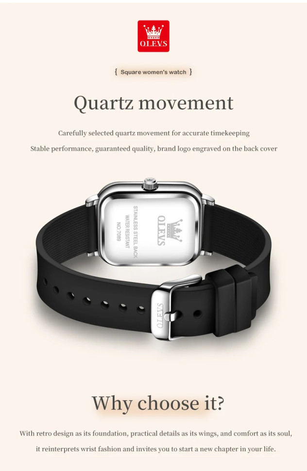 Жіночий годинник OLEVS silver+black