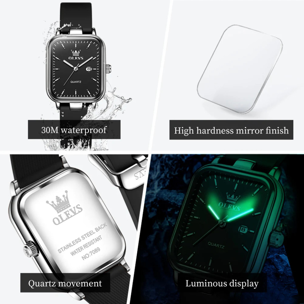 Жіночий годинник OLEVS silver+black