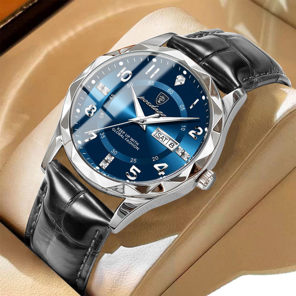 Чоловічий годинник Poedagar silver+blue