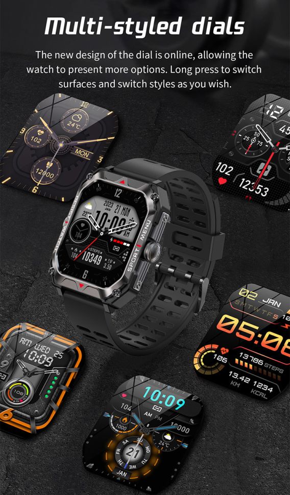 Смарт-годинник протиударний Smart Device 101 black+gold