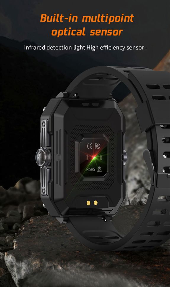 Смарт-годинник протиударний Smart Device 101 black+gold