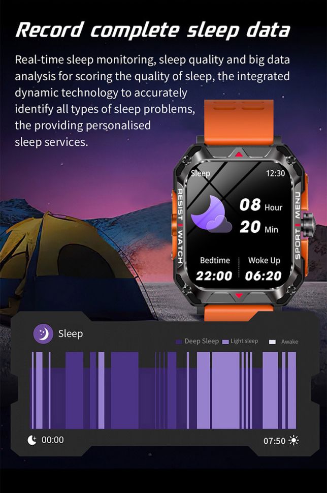 Смарт-годинник протиударний Smart Device 101 black+gold