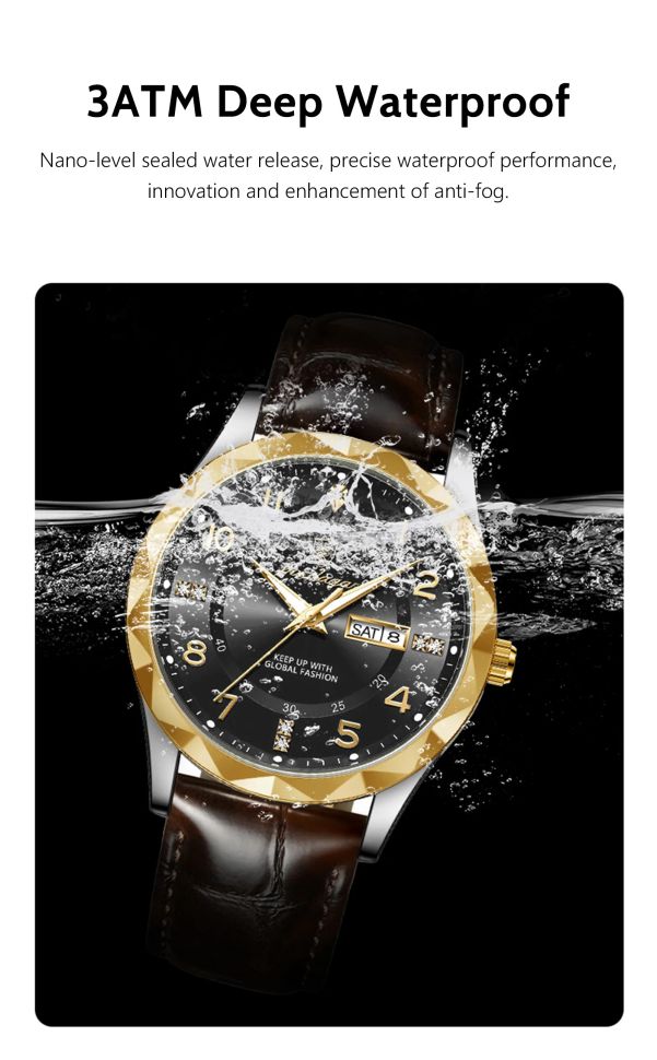 Чоловічий годинник Poedagar gold+black