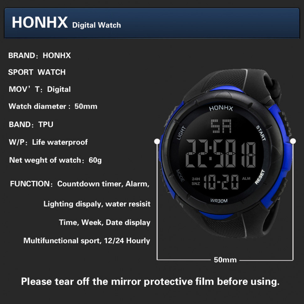 Чоловічий годинник HONHX black 