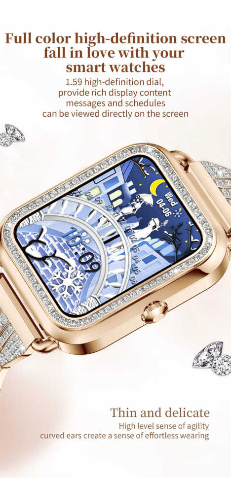 Смарт-годинник Women's Smart Device 17 silicone+gold