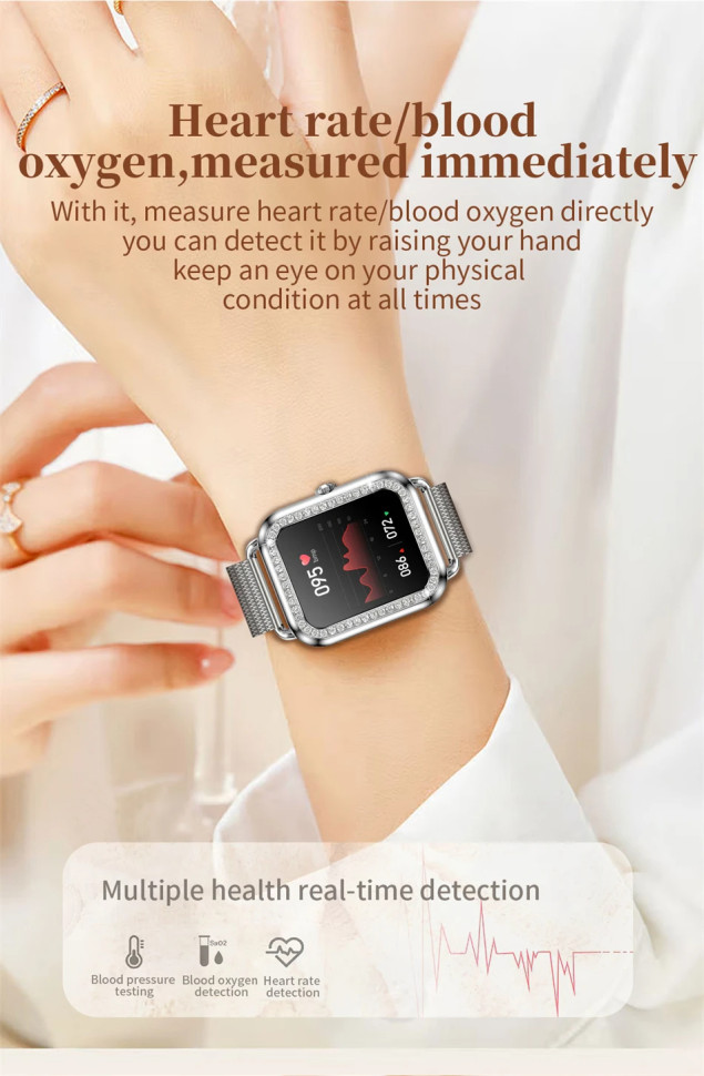 Смарт-годинник Women's Smart Device 17 silicone+gold
