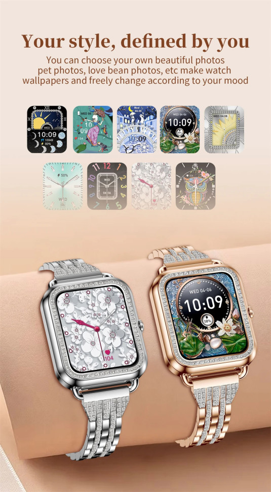 Смарт-годинник Women's Smart Device 17 silicone+gold
