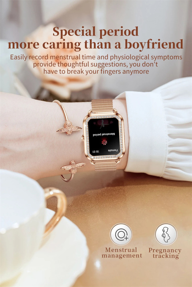 Смарт-годинник Women's Smart Device 17 silicone+gold