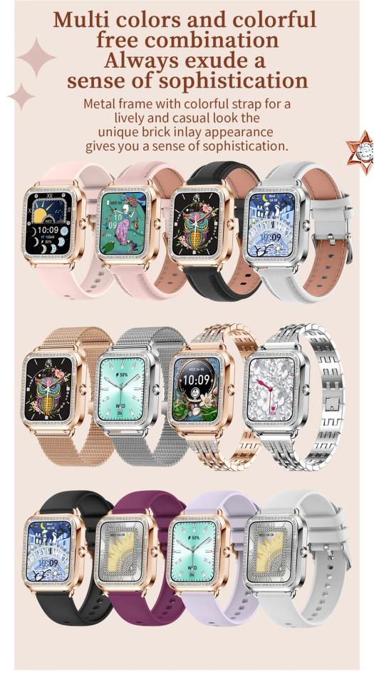 Смарт-годинник Women's Smart Device 17 silicone+gold
