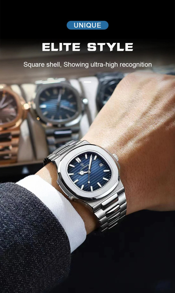 Чоловічий годинник Poedagar silver+blue