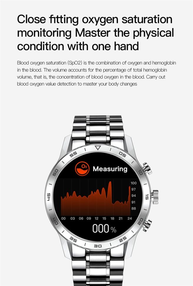 Смарт-годинник Smart Device 93 silver steel, 3 ремінці