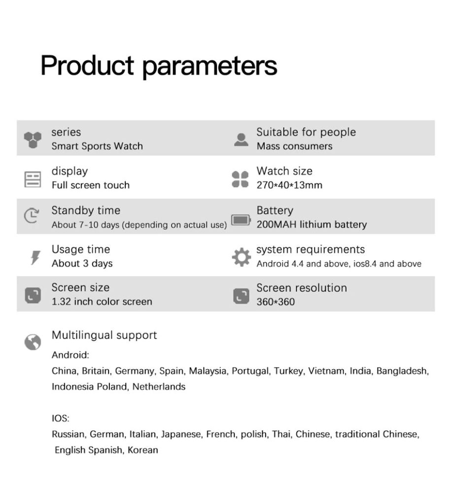 Смарт-годинник Smart Device 93 silver steel, 3 ремінці