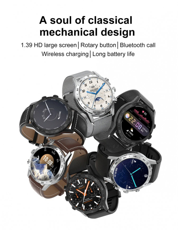 Смарт-годинник Smart Device 93 silver steel, 3 ремінці
