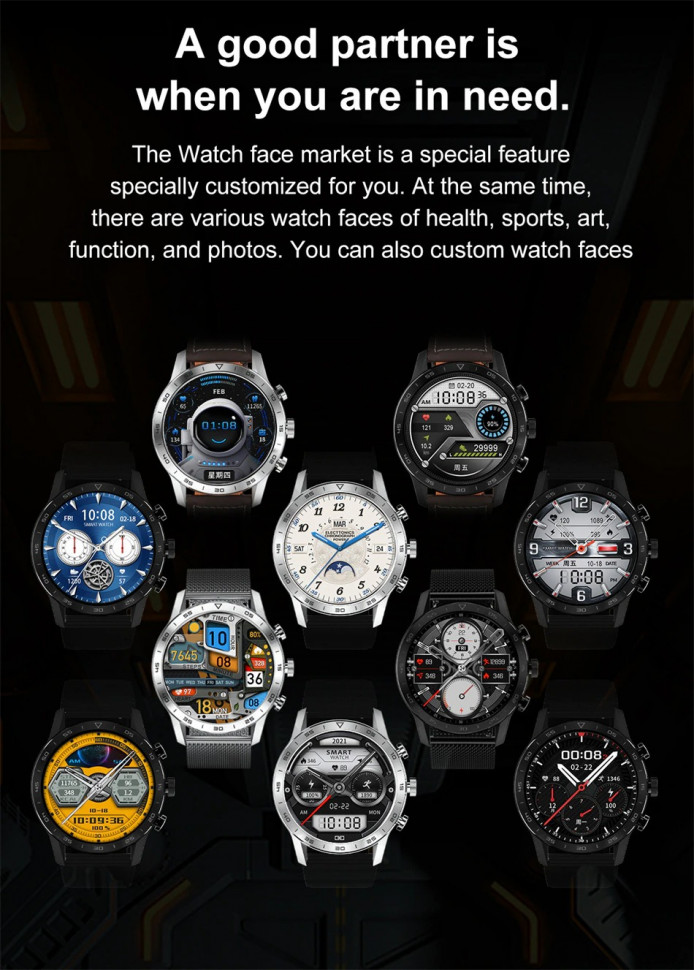 Смарт-годинник Smart Device 93 silver steel, 3 ремінці