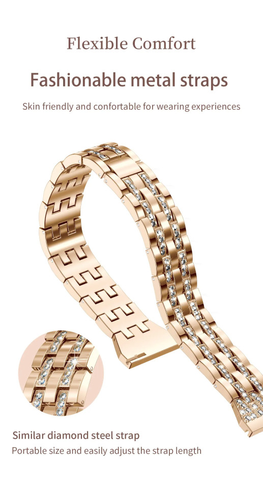 Смарт-годинник Women's Smart Device 18 gold steel, 2 ремінці