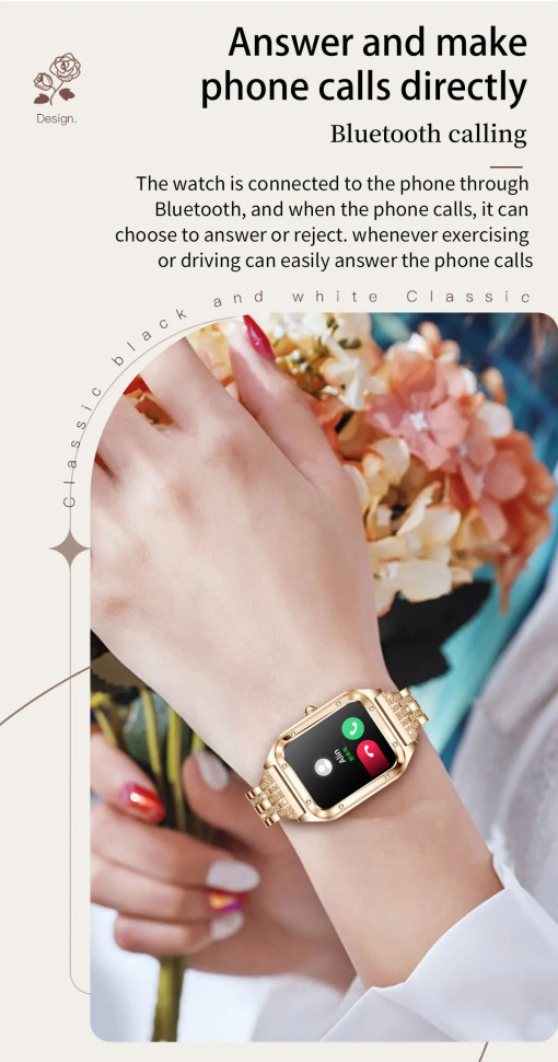 Смарт-годинник Women's Smart Device 18 gold steel, 2 ремінці