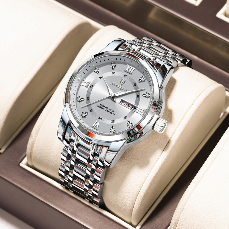 Чоловічий годинник Poedagar silver