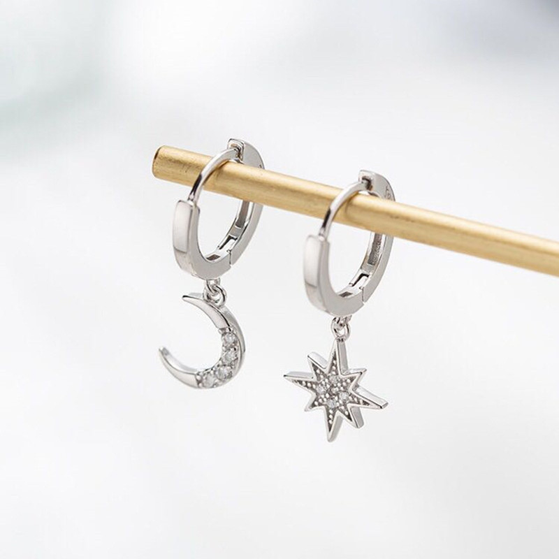 Сережки покриття срібло з кристалами №9603 