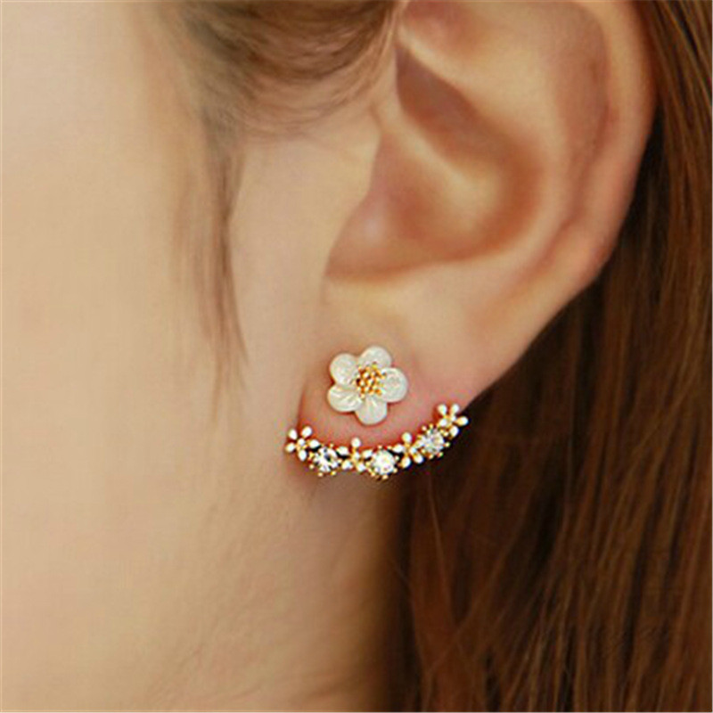 Сережки позолочені з кристалами №8792 